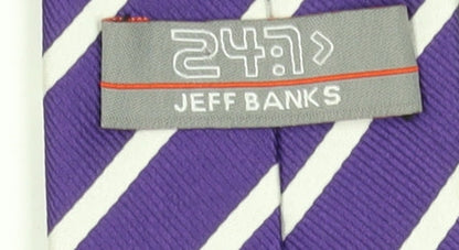 Jeff Banks Men's Purple Striped Silk Tie