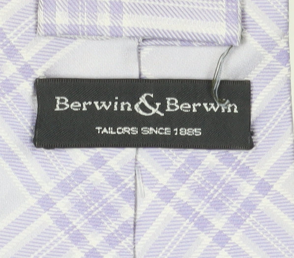 Mens Berwin & Berwin Multicoloured Plaids & Checks 100% Silk Pointed Tie