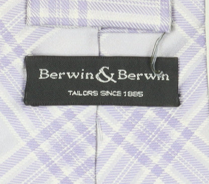 Mens Berwin & Berwin Multicoloured Plaids & Checks 100% Silk Pointed Tie