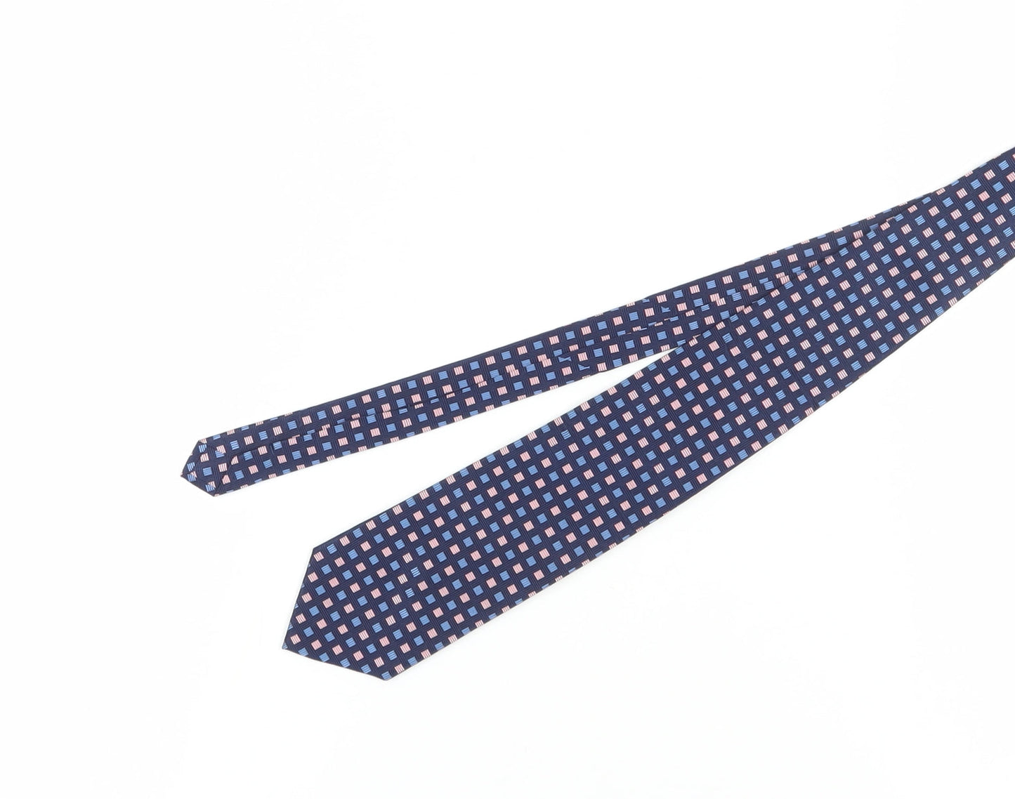 Mens Daniel Hechter Blue Geometric 100% Silk Designer Tie