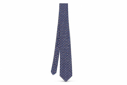 Mens Daniel Hechter Blue Geometric 100% Silk Designer Tie