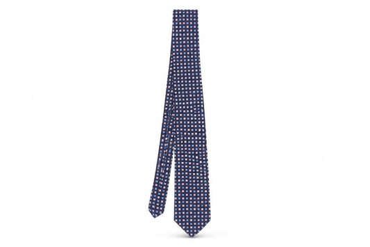 Mens Daniel Hechter Blue Geometric 100% Silk Designer Tie