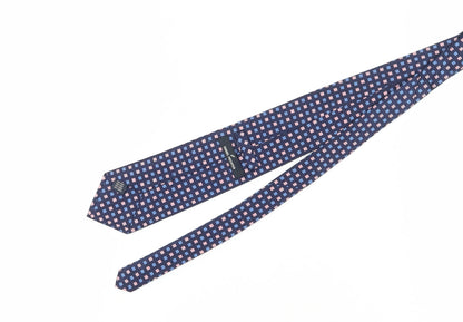 Mens Daniel Hechter Blue Geometric 100% Silk Designer Tie