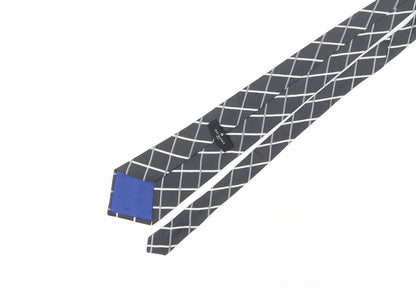 Jeff Banks Men's Black Check Silk Tie, One Size