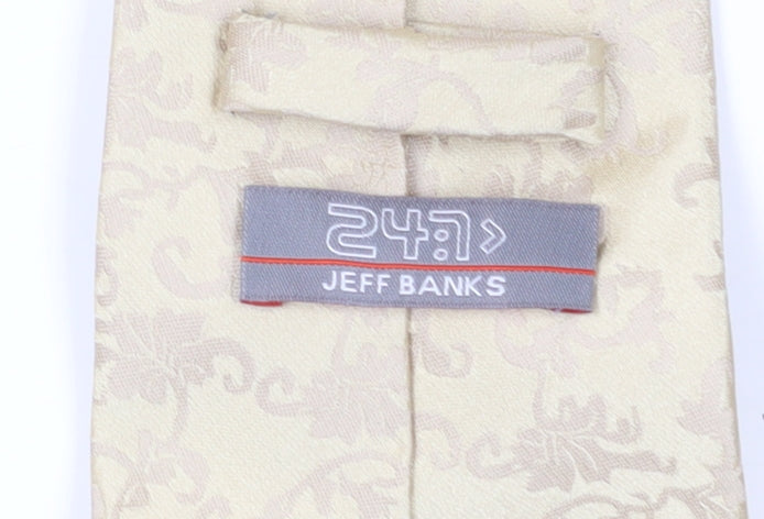 Jeff Banks Beige Floral Men's Tie - One Size Polyester