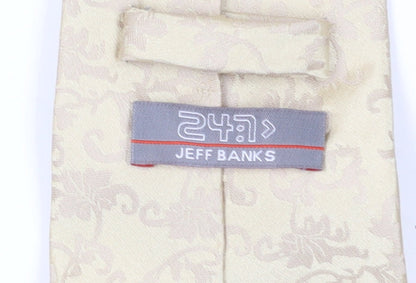 Jeff Banks Beige Floral Men's Tie - One Size Polyester