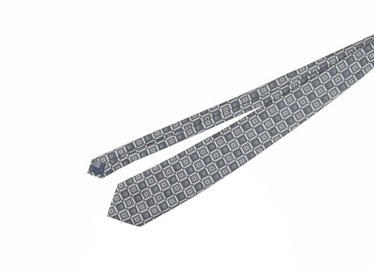 Pierre Cardin Men's Grey Geometric Designer Tie