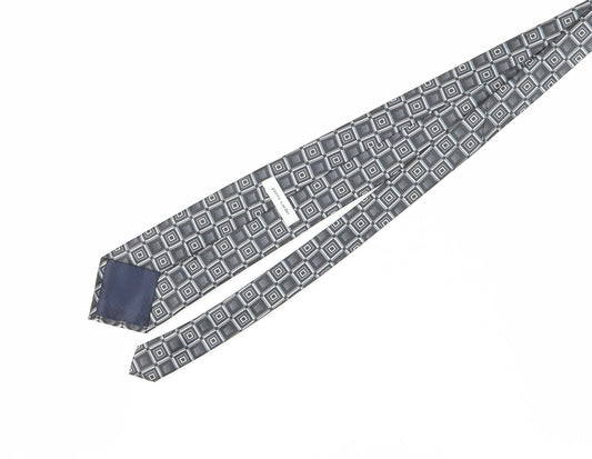 Pierre Cardin Men's Grey Geometric Designer Tie