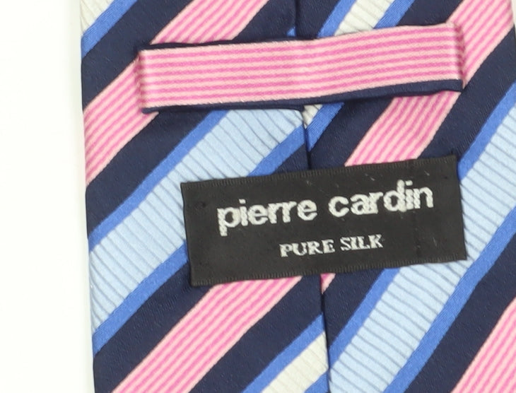 Pierre Cardin Men's Blue Striped Silk Tie