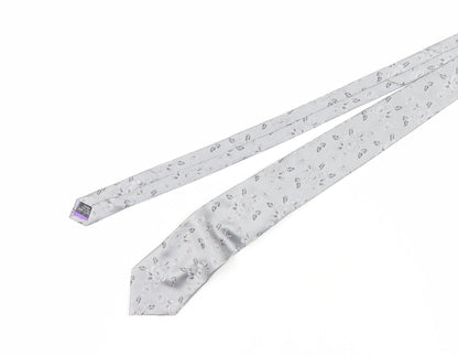 Jeff Banks Grey Floral Silk Men's Tie, One Size Elegant Design
