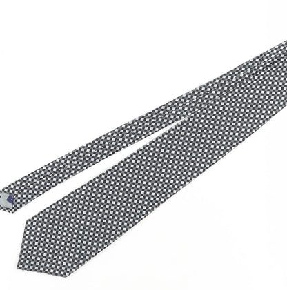 Jeff Banks Men's Designer Black Check Silk Tie