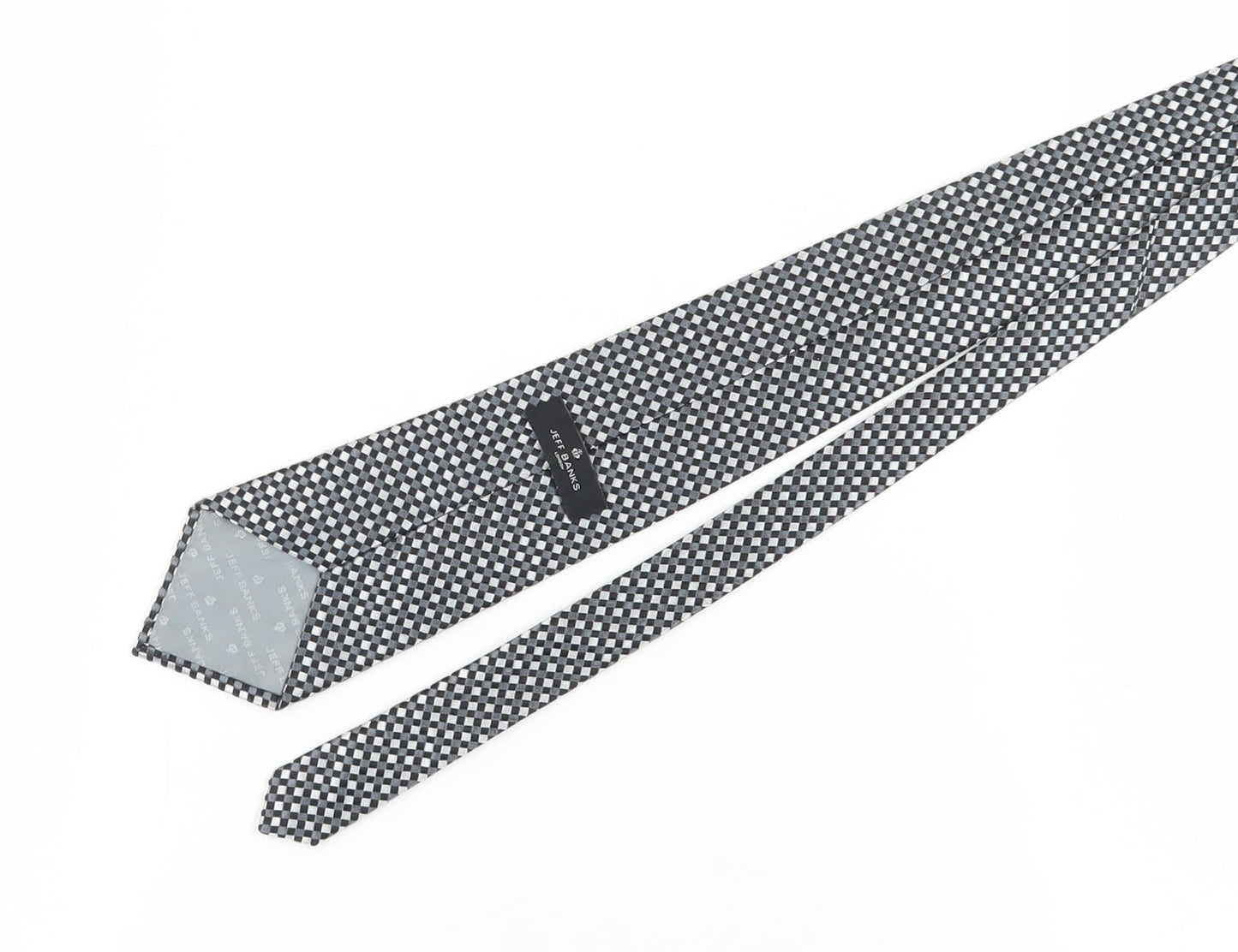 Jeff Banks Men's Designer Black Check Silk Tie