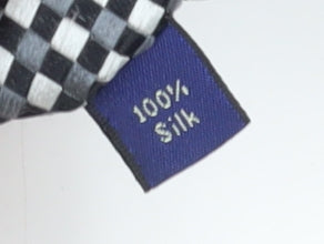 Jeff Banks Men's Designer Black Check Silk Tie