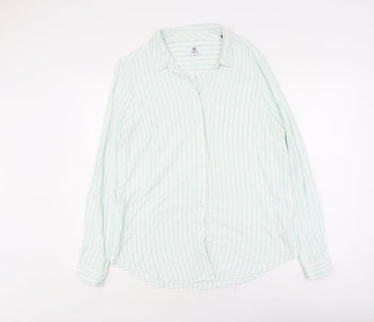 TOG24 Women's White Striped Button-Up Shirt Size 16
