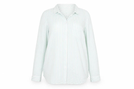 TOG24 Women's White Striped Button-Up Shirt Size 16