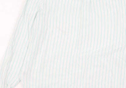 TOG24 Women's White Striped Button-Up Shirt Size 16