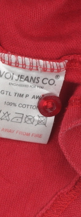 Voi Jeans Co. Men's Red Long Sleeve Shirt, Size S