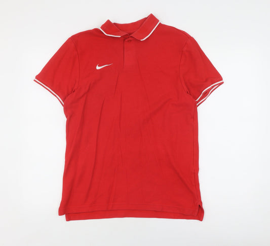 Nike Men's Red Polo Active Gym Shirt M