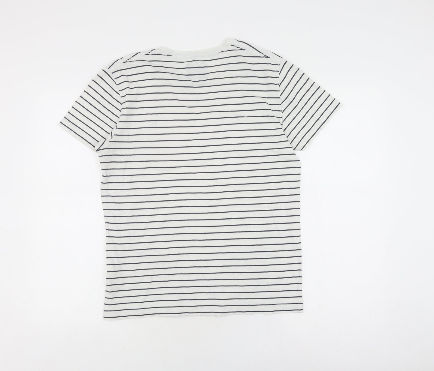 Abercrombie & Fitch Women's White Striped T-Shirt, Size S