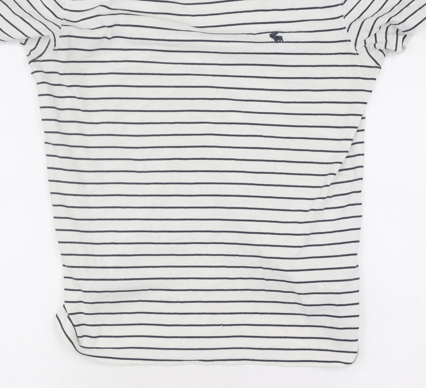 Abercrombie & Fitch Women's White Striped T-Shirt, Size S
