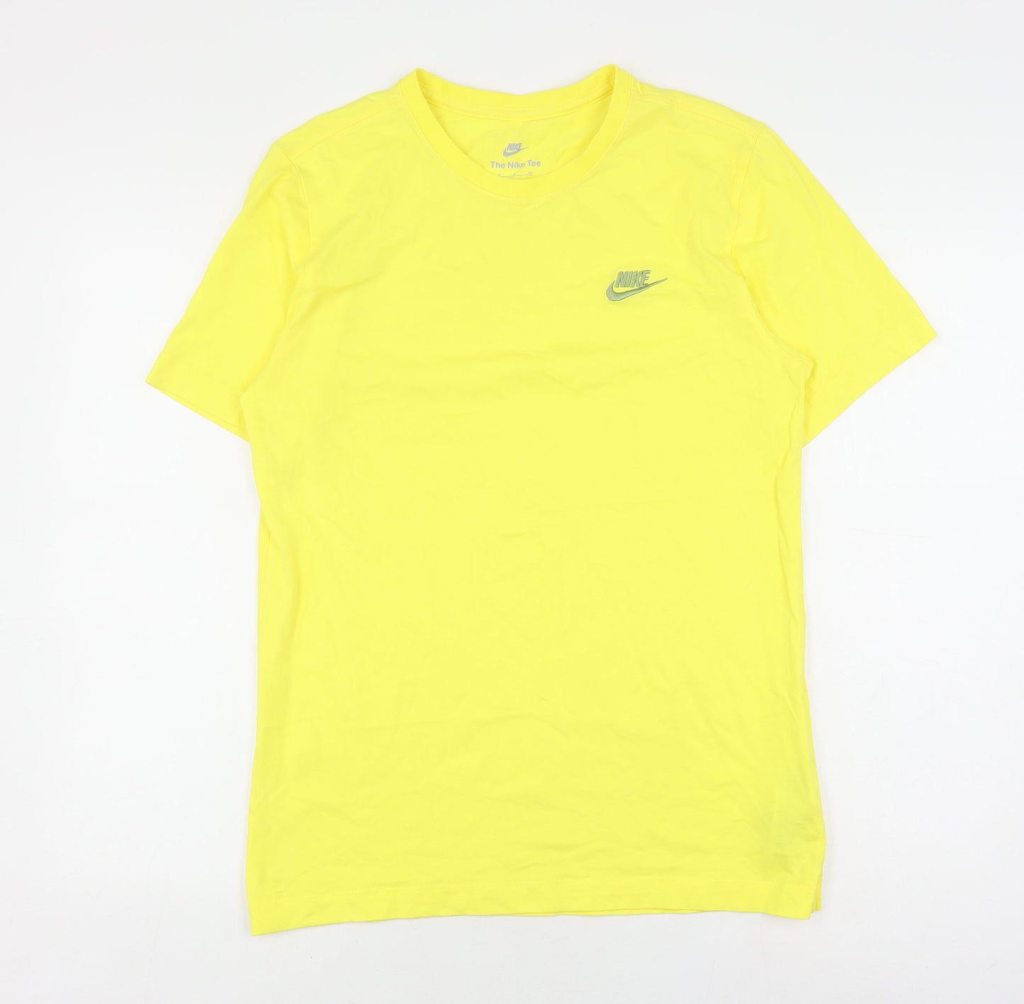 Nike Men's Yellow Cotton Crew Neck T-Shirt, Size S