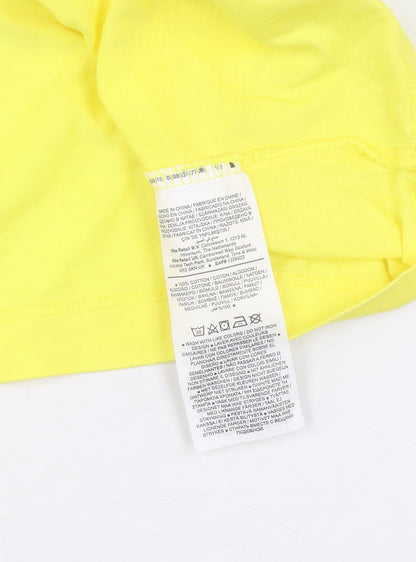 Nike Men's Yellow Cotton Crew Neck T-Shirt, Size S