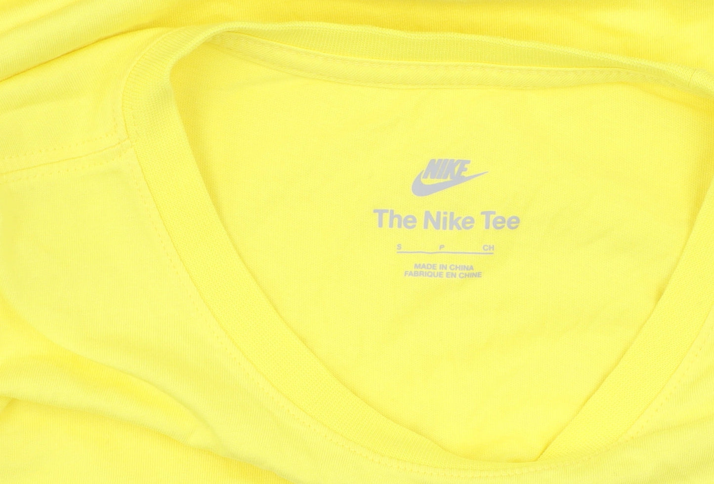 Nike Men's Yellow Cotton Crew Neck T-Shirt, Size S