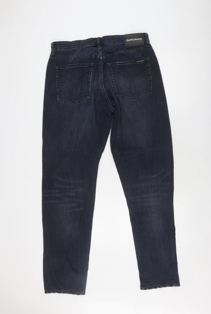 Calvin Klein Men's Blue Straight Jeans 33X32