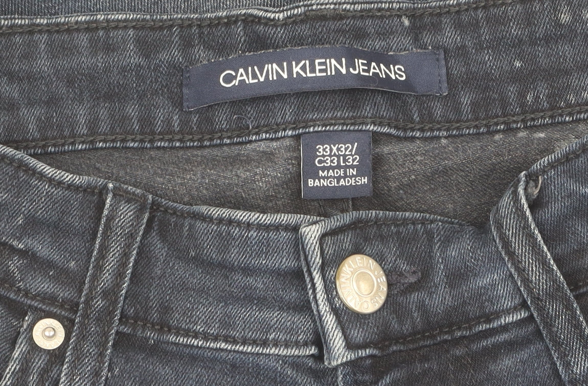 Calvin Klein Men's Blue Straight Jeans 33X32