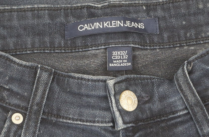 Calvin Klein Men's Blue Straight Jeans 33X32