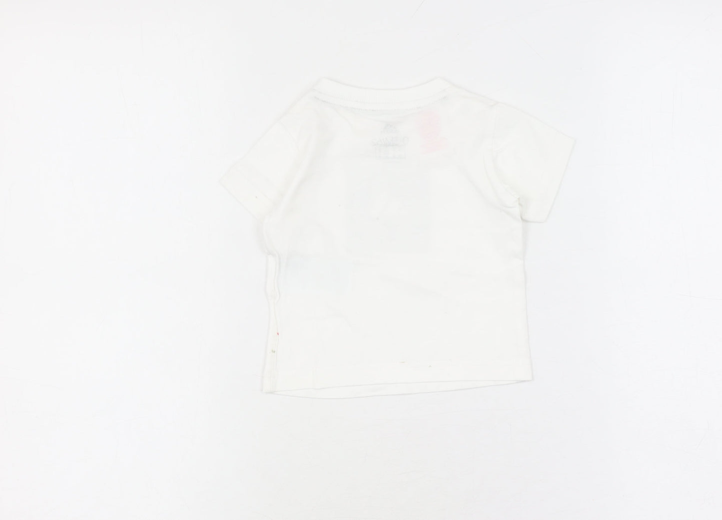 adidas Unisex Baby White T-Shirt 0-3M Basic Logo