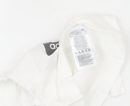 adidas Unisex Baby White T-Shirt 0-3M Basic Logo