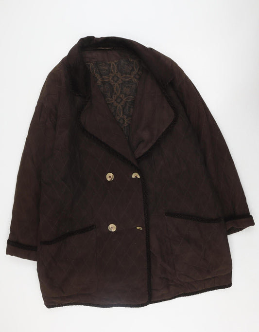 Womens UK Size 18 Goldix Brown Quilted Coat