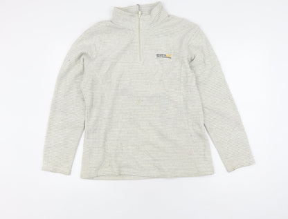 Regatta Women's Grey Striped 1/2 Zip Sweatshirt Size 10