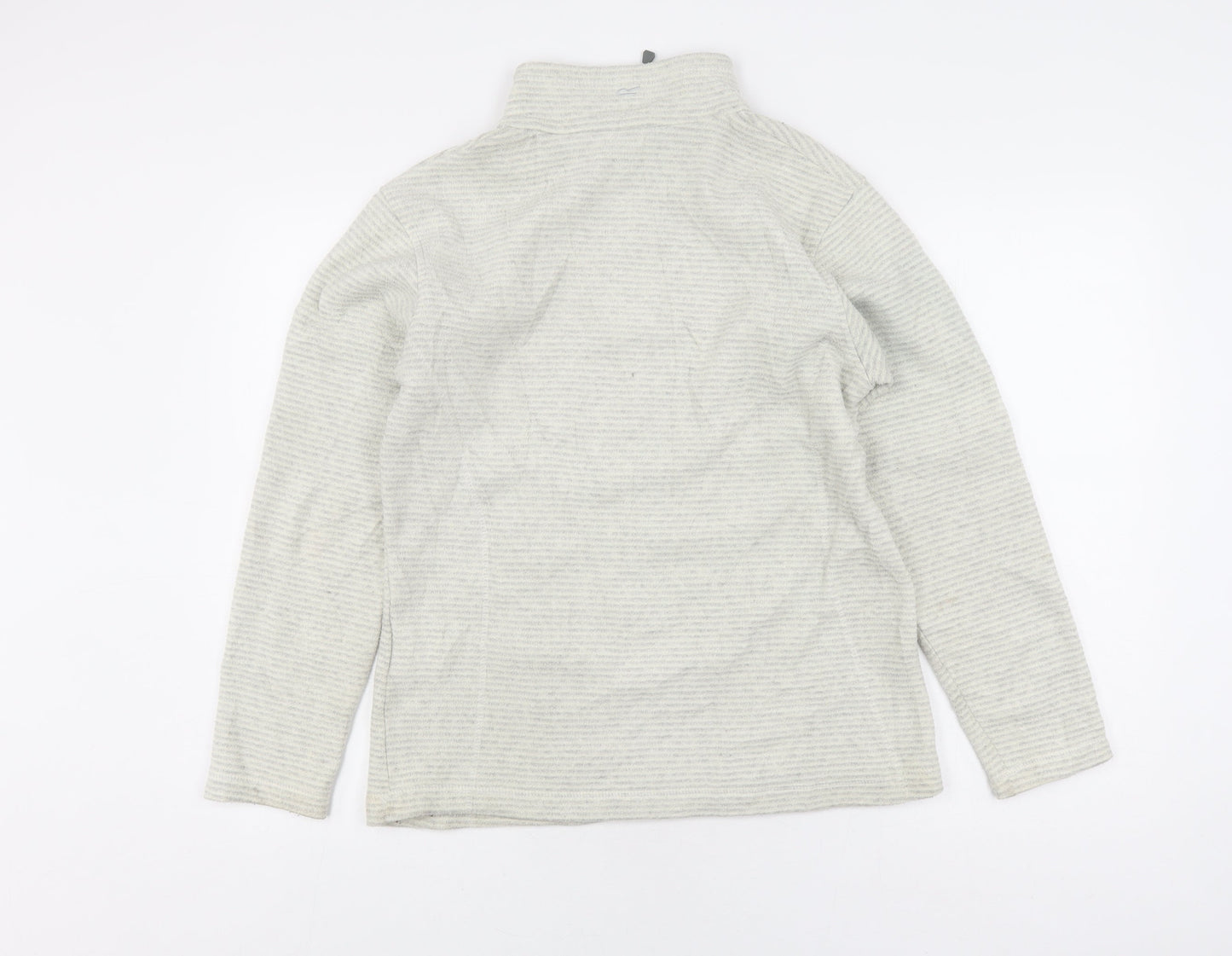 Regatta Women's Grey Striped 1/2 Zip Sweatshirt Size 10