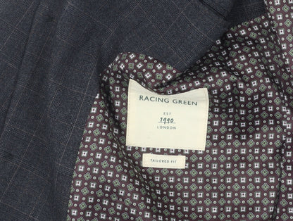 Mens UK Size 40 Racing Green Regular Blue Suit Jacket