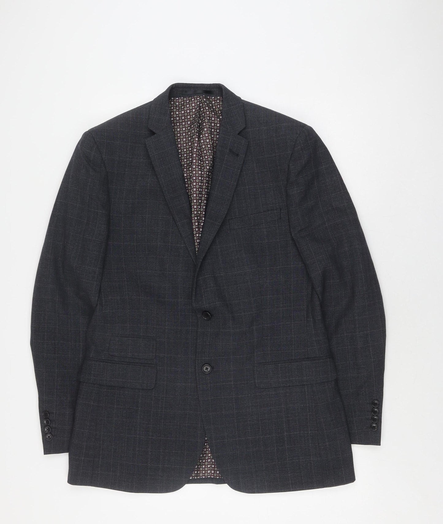 Mens UK Size 40 Racing Green Regular Grey Suit Jacket