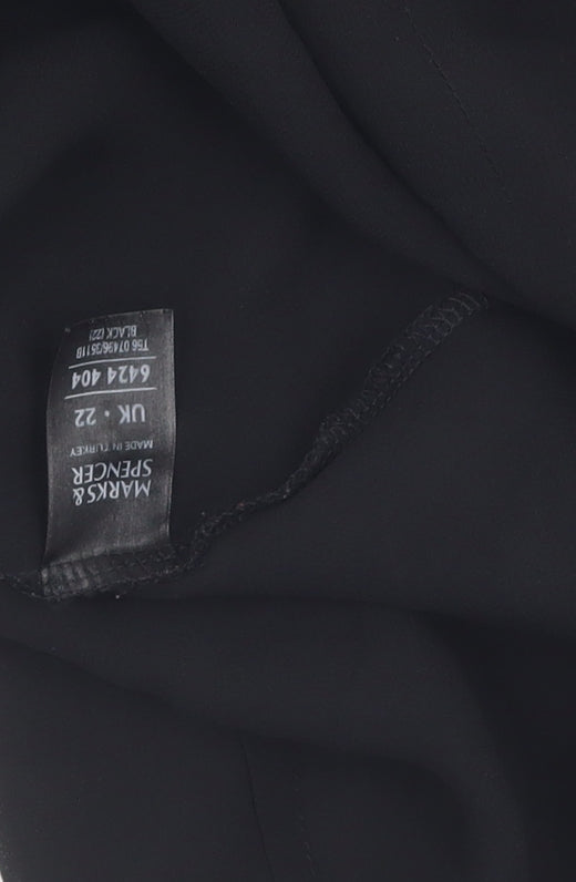 Womens UK Size 22 Marks and Spencer Black  Blouse