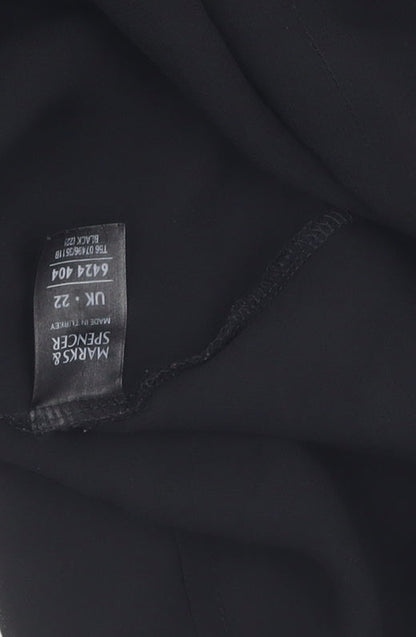 Womens UK Size 22 Marks and Spencer Black  Blouse