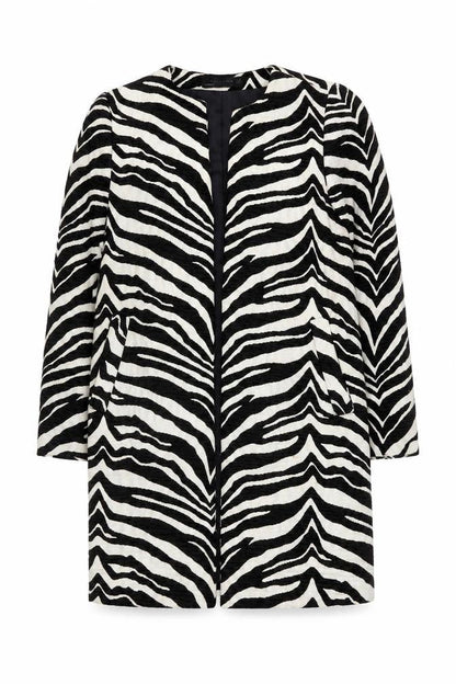 Zara Woman Zebra Print Blazer, XS, Black/White, Casual