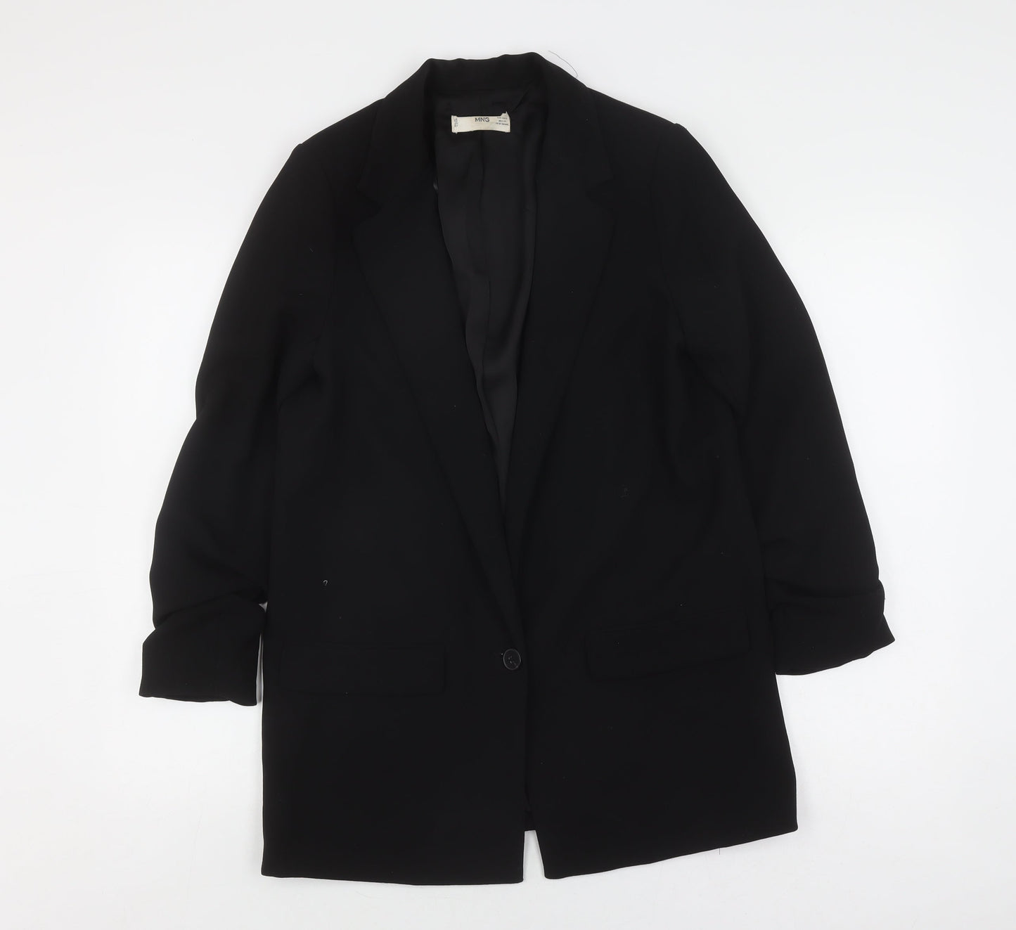 Mango Women's Black Blazer S, Notch Lapel, Lined