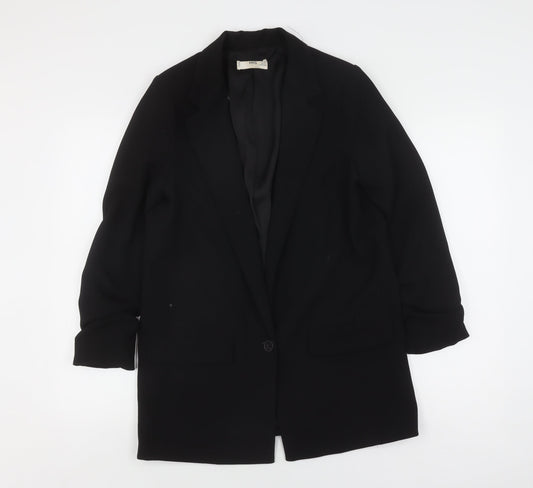 Mango Women's Black Blazer S, Notch Lapel, Lined
