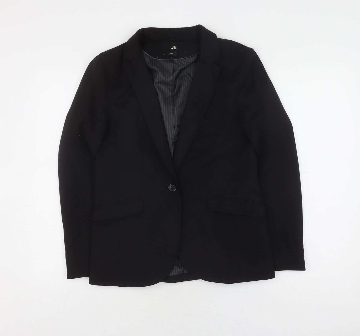 H&M Women’s Black Size 12 Blazer – Classic Business Lined