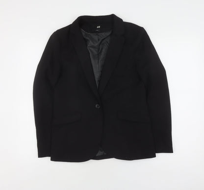 H&M Women’s Black Size 12 Blazer – Classic Business Lined