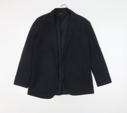 Topshop Women's Black Pinstripe Blazer S