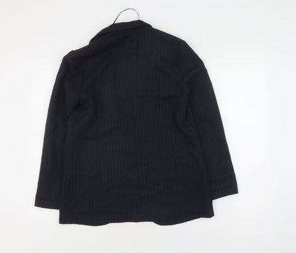 Topshop Women's Black Pinstripe Blazer S