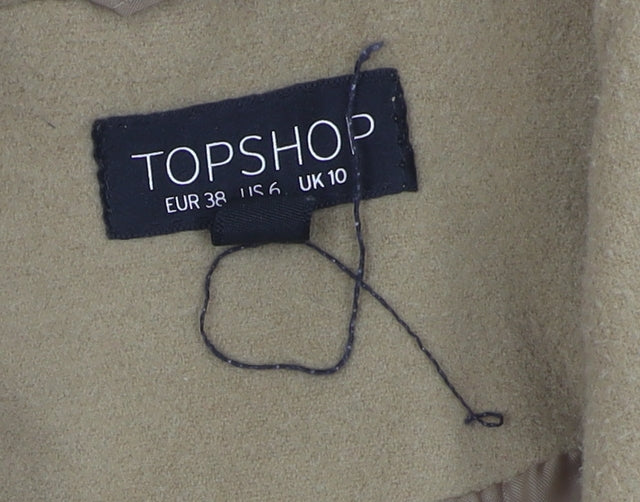 Womens UK Size 10 Topshop Beige Overcoat