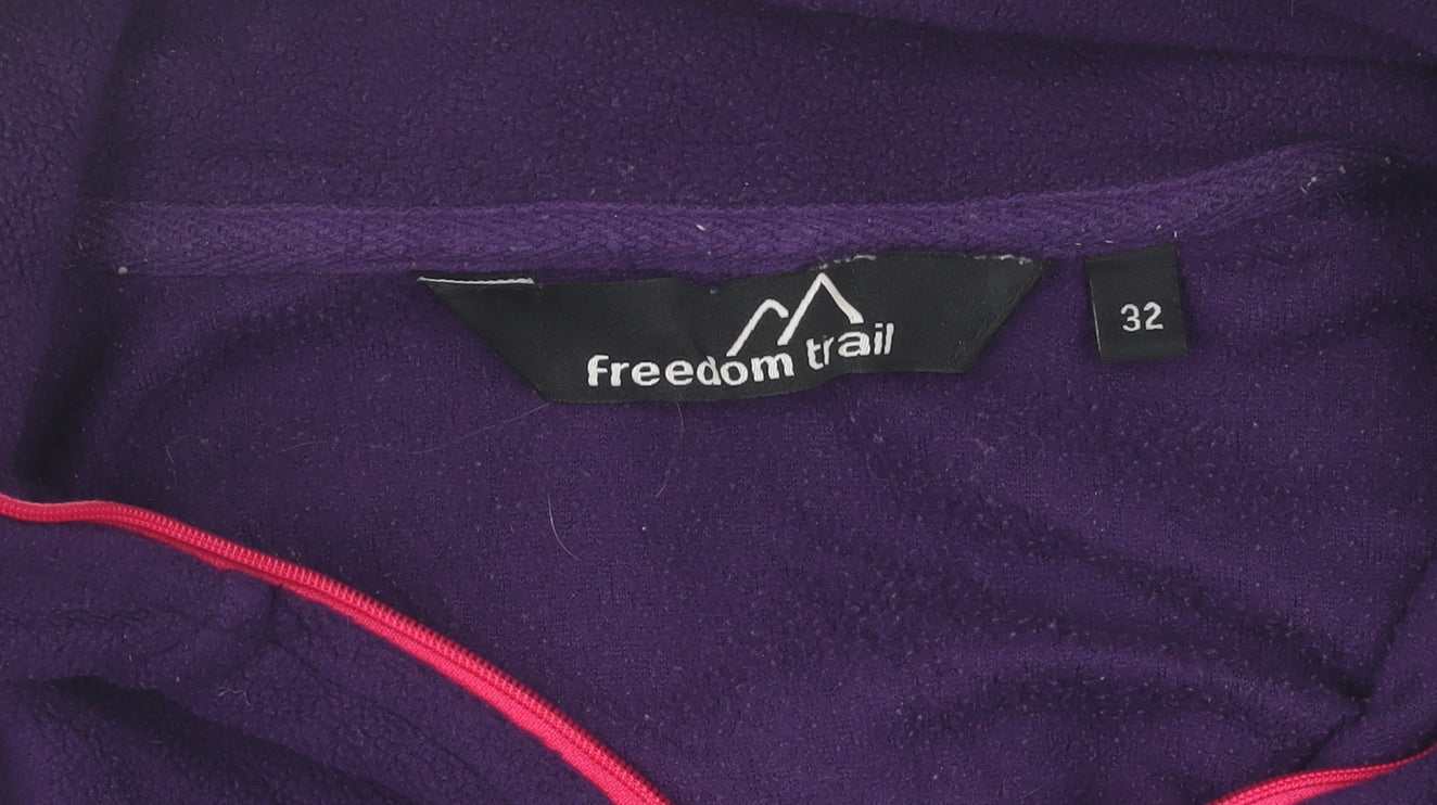 Freedom Trail Women's Purple Fleece Zip Sweatshirt Size 4 UK