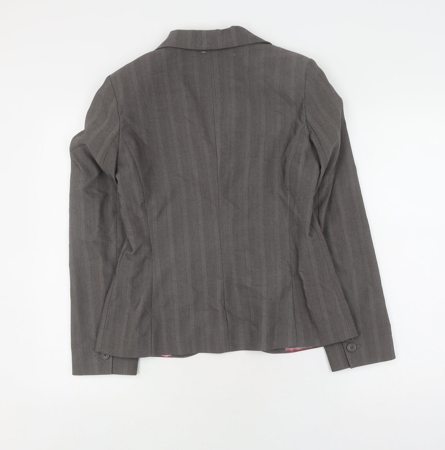 New Look Women's Grey Pinstripe Blazer UK 12