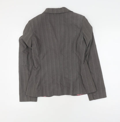 New Look Women's Grey Pinstripe Blazer UK 12